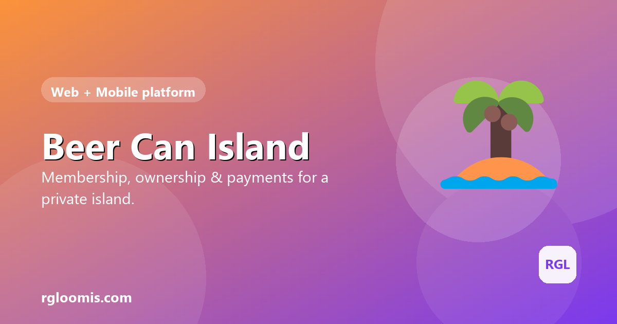 Beer Can Island — membership and ownership platform by RG Loomis